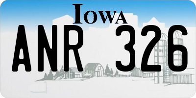 IA license plate ANR326