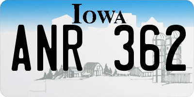 IA license plate ANR362
