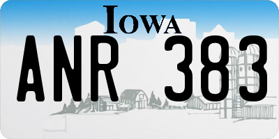 IA license plate ANR383