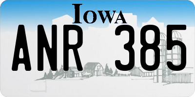 IA license plate ANR385