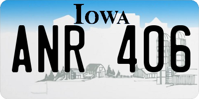 IA license plate ANR406