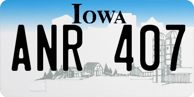 IA license plate ANR407
