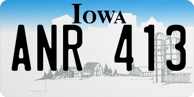 IA license plate ANR413
