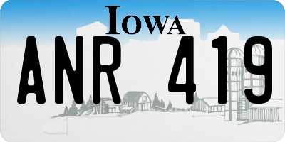 IA license plate ANR419