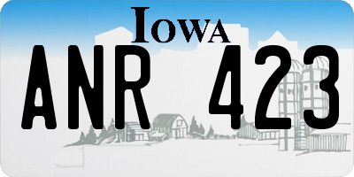 IA license plate ANR423