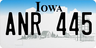 IA license plate ANR445