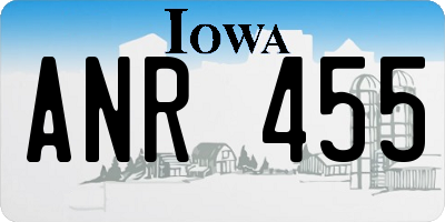 IA license plate ANR455