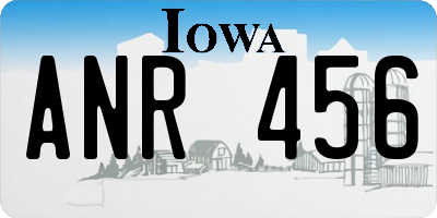 IA license plate ANR456