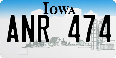 IA license plate ANR474