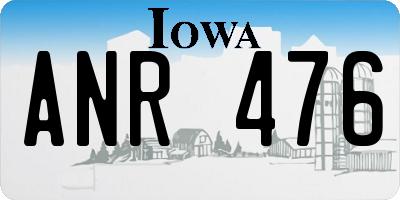 IA license plate ANR476