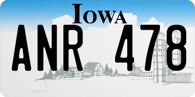 IA license plate ANR478