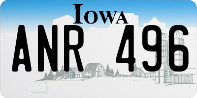 IA license plate ANR496