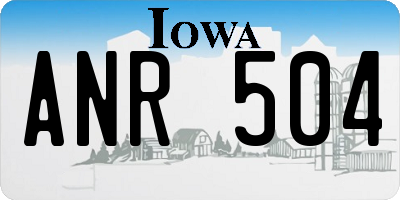 IA license plate ANR504