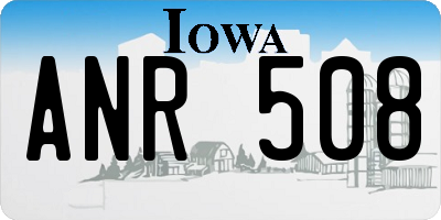 IA license plate ANR508