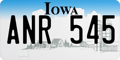 IA license plate ANR545
