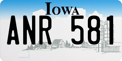 IA license plate ANR581