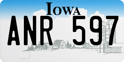 IA license plate ANR597