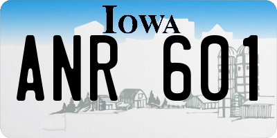IA license plate ANR601