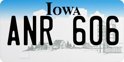 IA license plate ANR606