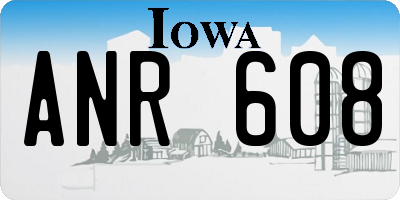 IA license plate ANR608