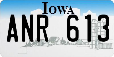 IA license plate ANR613