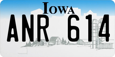 IA license plate ANR614