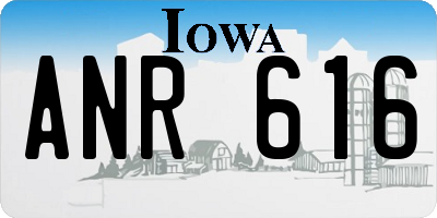 IA license plate ANR616
