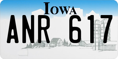IA license plate ANR617