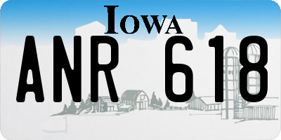IA license plate ANR618