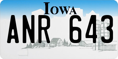 IA license plate ANR643