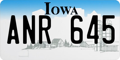 IA license plate ANR645