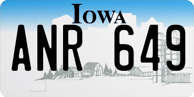 IA license plate ANR649