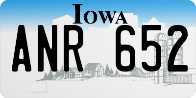 IA license plate ANR652