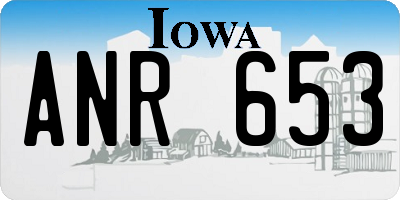 IA license plate ANR653