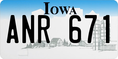 IA license plate ANR671