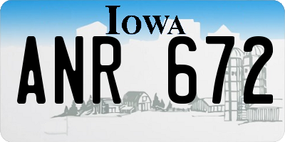 IA license plate ANR672