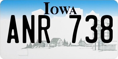 IA license plate ANR738