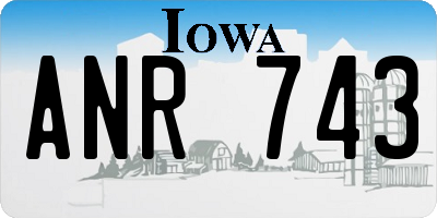 IA license plate ANR743