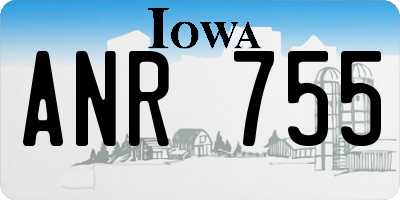 IA license plate ANR755