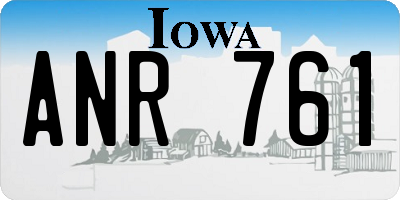 IA license plate ANR761