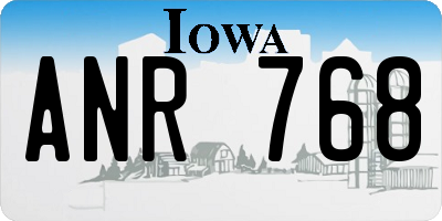 IA license plate ANR768