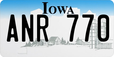 IA license plate ANR770