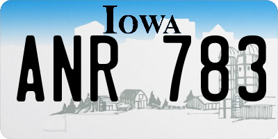 IA license plate ANR783