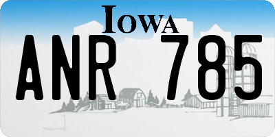 IA license plate ANR785