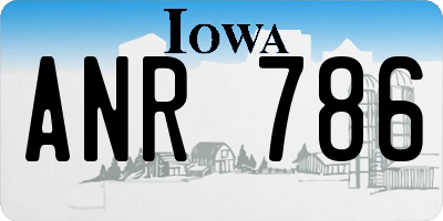 IA license plate ANR786