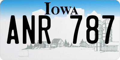 IA license plate ANR787