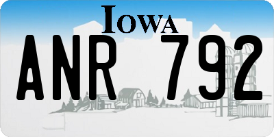 IA license plate ANR792