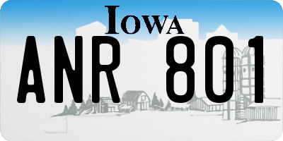 IA license plate ANR801