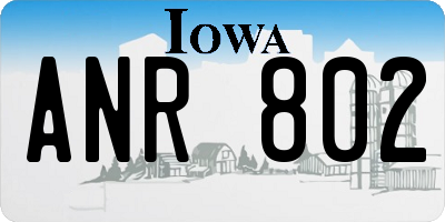 IA license plate ANR802