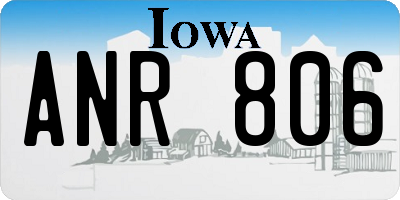 IA license plate ANR806